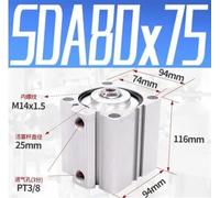 SDA80-75 Serie SDA SDA80X75 Cilindro pneumatico compatto con attacco da 3/8" Alesaggio da 80 mm Corsa da 75 mm SDA80*75