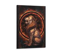 SDAEWUBB Poster decorativo da parete su tela, motivo costellazione del Leone, costellazione dell'orrore, poster decorativo moderno, per camera da letto, per camera da letto, 50 x 75 cm
