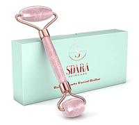 Sdara Rouleau en quartz rose - pour le visage - combat les rides et les poches sous les yeux/libère les sinus congestionnés - pour un teint unifié