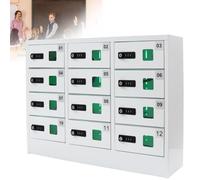 SdaryWare 12 Slot Cellulare Locker Box con Serrature & Chiavi Sicuro Mobile Phone Charging Cabinet per Fabbrica Scuola Ufficio Password Lock Incluso
