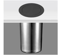 SdaryWare Coperchio per pattumiera da Incasso per Mobile da Cucina, in Acciaio Inox 304, con Coperchio Basculante, per la Raccolta differenziata, da banco, per pattumier,Black-Lid + Bucket