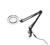 SdaryWare Lente d'Ingrandimento illuminata, 3 modalità di Luce, Lampada d'Ingrandimento dimmerabile, 10 Livelli di luminosità con Supporto, Clip in Metallo per la Lettura, per Cucire, per la