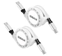 SDBAUX Cavo USB C a USB-C,[1M/2Pezzi] PD 60W Retrattile con Sincronizzazione Dati da USB-C a Type-C,Ricarica Rapida per iPhone 17/16/15 Serie,Samsung Galaxy S25,MacBook Air/Pro,Lenovo,iPad Pro,Huawei