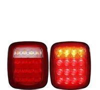 SDCDKLPEPT 2 Pezzi 16 Luci Posteriori A LED Per Wrangler Per YJ Per TJ Per CJ Fanale Posteriore Fumé Luce Freno Luce Retromarcia Indicatori Di Direzione Fanali posteriori(Red with Turn)