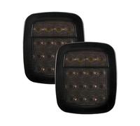 SDCDKLPEPT Luci Posteriori A LED Per Wrangler YJ TJ E CJ Per Camion Rimorchi Barche Camper Pianali 16 LED Luci Posteriori Stop Freni Retromarcia Indicatori Fanali posteriori(Black Shell)