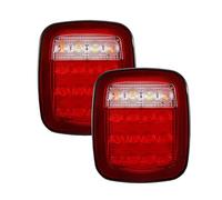 SDCDKLPEPT Luci Posteriori A LED Per Wrangler YJ TJ E CJ Per Camion Rimorchi Barche Camper Pianali 16 LED Luci Posteriori Stop Freni Retromarcia Indicatori Fanali posteriori(Red Shell)