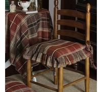SDCGB Cuscino per Sedia Buffalo Plaid per Sedia da Pranzo, Morbido e Comodo Cuscino per Seduta con Legami, Cuscino per Sedia Country con Volant per Cucina e l'Arredamento della Casa, 18" x 18"