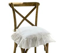 SDCGB Cuscino per Sedia in Cotone con Volant, Cuscino per Sedia Antiscivolo a Forma di U con Legami, Cuscino per Seduta Decorativo in Rustico, Regalo per Mamma, 18"x18"