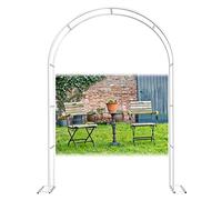 SDdPulse Arco per rose da giardino in metallo, arco per matrimoni, supporto per piante rampicanti, pergolato da esterno, da 1,2 m a 3,5 m, grande, per prato, cortile, terrazza, con base (bianco, 140 x