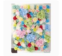 SDdPulse Fiore artificiale da parete con rose finte, schermo da parete, romantico, floreale, siepe, decorazione per la casa, sfondo per feste di nozze, H-0,4 x 0,6 m, D-0,4 x 0,6 m