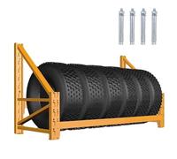 SDdPulse Scaffale per pneumatici da garage per montaggio a parete, scaffale per ruote di pneumatici, multi ripiani per pneumatici con hardware facile da montare, giallo