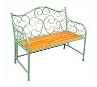 SDdPulse Sedia a panca da esterno in stile rustico per il tempo libero, panca da giardino retrò verde, sedia da patio con schienale per cortile, terrazza, balcone, parco, veranda, patio, gar,