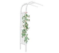 SDdPulse Traliccio per arco da giardino a metà lato, supporto da parete per rose nero/bianco, supporto per piante rampicanti, pergolato resistente alle intemperie, archi da giardino in metallo per