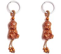 SDECRW Buddha Pendant - 2 pezzi, piccolo Buddha Key Ring Made of Wood, Mahogany Three-Dimensional Engraving Buddha Pendant Keyring for DIY Car Accessories Lucky Charm Gift, 2 pz, Buddha Pendant