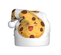 SDEGTHO 3 biscotti con gocce di cioccolato con diverse espressioni stampate, 1 pz cappelli di Babbo Natale lavorati a maglia cappello elfo cappello all'uncinetto berretto di Natale cappelli per feste