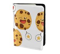 SDEGTHO 3 biscotti con gocce di cioccolato con diverse espressioni stampate, porta passaporto per viaggi indispensabili, custodia per passaporto per accessori da viaggio per donne e uomini, Nero