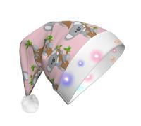 SDEGTHO Abbracciando il cappello di Babbo Natale del koala dell'albero accende il Natale con le luci principali che lampeggiano per gli adulti