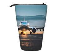 SDEGTHO Aeroplano In The Evening Light Standing Pencil Case, Cute Stand Up Pencil Pouch,Telescopici Pen Pouch,Portable Penne Holder, Nero, One Size, Alla moda