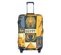 SDEGTHO Antico Egitto Tribe Serie Stampa Elastico Valigie Copertura Antipolvere Resistente ai Graffi Adatta Maniglia Centrale Bagagli per Viaggi, bianco, S