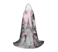 SDEGTHO Art Paris Torre Eiffel Mantello con cappuccio Mantello per Teen Cosplay Costume Rinascimentale Fiera Gotica Fantasy Medievale Robe Outfit