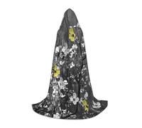 SDEGTHO Arte floreale da parete per feste di Halloween, mantello con cappuccio per adolescenti, strega, vampiro, mago, ballo in maschera, cosplay, attrezzatura