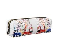 SDEGTHO Astuccio colorato in pelle con stampa di tastiera di pianoforte, note musicali, per studenti, semplice astuccio per penne per ragazzi e ragazze, piccolo astuccio con cerniera per materiale