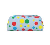 SDEGTHO Astuccio in pelle con stampa a pois Twister, grande capacità, per penne stilografiche, ideale come regalo per ragazzi e ragazze, Argento, Taglia unica, Astuccio per trucchi