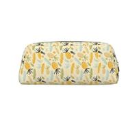 SDEGTHO Astuccio in pelle con stampa ananas per penne stilografiche, grande capacità, per la scuola, idea regalo per ragazzi e ragazze, Oro, Taglia unica, Astuccio per trucchi