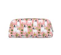 SDEGTHO Astuccio in pelle con stampa di cactus e cane, grande capacità, astuccio per penne stilografiche, per ragazzi e ragazze, regalo, Oro, Taglia unica, Astuccio per trucchi