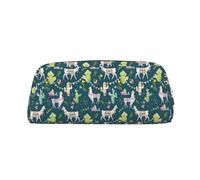 SDEGTHO Astuccio in pelle con stampa di cactus tropicale con lama e alpaca e cactus tropicale, grande capacità, per la scuola, portapenne per ragazzi e ragazze, regalo per ragazzi e ragazze, Argento