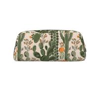 SDEGTHO Astuccio in pelle con stampa di cactus verde, grande capacità, per penne stilografiche, ideale come regalo per ragazzi e ragazze, Oro, Taglia unica, Astuccio per trucchi