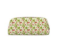 SDEGTHO Astuccio in pelle con stampa di fragole, grande capacità, per penne stilografiche, regalo per ragazzi e ragazze, Oro, Taglia unica, Astuccio per trucchi