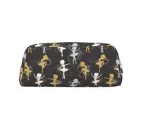 SDEGTHO Astuccio in pelle con stampa di piume danzanti, grande capacità, per penne stilografiche, regalo per ragazzi e ragazze, Argento, Taglia unica, Astuccio per trucchi