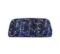 SDEGTHO Astuccio in pelle con stampa fosforescente al buio, grande capacità, per penne stilografiche, regalo per ragazzi e ragazze, Argento, Taglia unica, Astuccio per trucchi