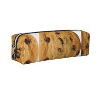 SDEGTHO Astuccio in pelle per studenti con biscotti al cioccolato, elegante astuccio stampato con cerniera per materiale scolastico, elementi essenziali per il rientro a scuola, Argento, taglia unica