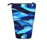 SDEGTHO Astuccio telescopico blu astratto, portapenne per studenti, cancelleria per scuola e università, Nero , Taglia unica, Organizer per borse