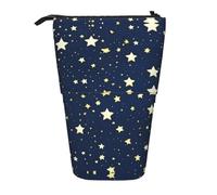 SDEGTHO Astuccio telescopico blu navy con cielo e stelle, portapenne per studenti, cancelleria per scuola e università, Nero , Taglia unica, Organizer per borse