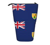 SDEGTHO Astuccio telescopico con bandiera delle Isole Turks e Caicos, portapenne per studenti, cancelleria per forniture scolastiche e universitarie, Nero , Taglia unica, Organizer per borse