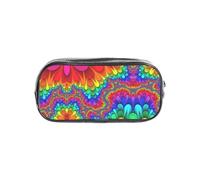 SDEGTHO Astuccio trasparente con stampa arcobaleno tie dye-rosso, grande capacità, scomparto singolo, custodia protettiva per penne