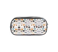 SDEGTHO Astuccio trasparente con stampa di matti di cane e gatto, bulldog, beagle labrador, grande capacità, scomparto singolo, custodia protettiva per penne