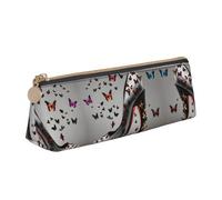 SDEGTHO Astuccio triangolare in pelle con cerniera e tacco alto con farfalla e grande capacità di archiviazione, bianco, Taglia unica, Art Deco