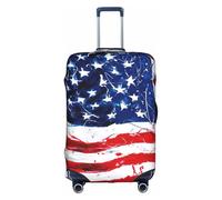 SDEGTHO Bandiera degli Stati Uniti Stampa Copertura Elastica Valigia Antipolvere Resistente ai Graffi Adatta Maniglia Centrale Bagagli per Viaggi, bianco, M