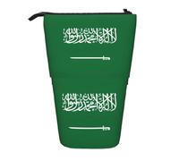 SDEGTHO Bandiera dell'Arabia Saudita Custodia in piedi, Carino Stand Up Matite Pouch,Telescopico Pen Pouch,Portable Penne Holder, Nero, One Size, Alla moda