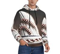 SDEGTHO Baseball Lace Close Up Mens Natale oversize felpe con cappuccio classico per uomo streetwear felpe, nero, Large