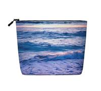 SDEGTHO Beach Sunset Ocean Waves Versatile Borsa da viaggio Borsa per il trucco Borsa per cosmetici di grande capacità Borsa per cosmetici con cerniera Borsa da toilette, Nero, One Size