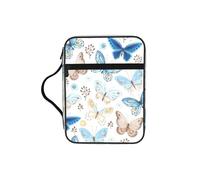 SDEGTHO Bella borsa della Bibbia della Chiesa stampata farfalle, Scripture Carry Case per la scuola, organizzatore durevole del manicotto del libro, Nero , One Size, Organizer per borse