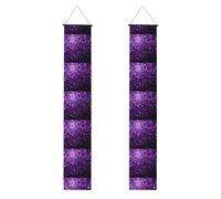 SDEGTHO Bellissimo kit di decorazioni per porta a molla con glitter viola, grande e divertente, striscione per casa, scuola, ufficio