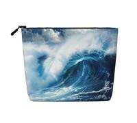 SDEGTHO Big Ocean Wave Hd versatile borsa da viaggio borsa trucco grande capacità sacchetto cosmetico borsa con cerniera borsa da toilette, Nero, One Size