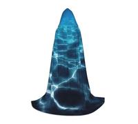 SDEGTHO Blue Deep Ocean - Costume da festa di Halloween, mantello con cappuccio, per adolescenti, strega, vampiro, mago, ballo in maschera, cosplay