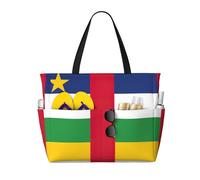 SDEGTHO Borsa da donna con bandiera dell'Africa centrale, pieghevole, grande capacità, da spiaggia, borsa da palestra, borsa da viaggio per la spesa, Nero, taglia unica